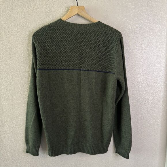 Marine Layer Cardigan Men’s Medium Olive Army Green Knit Alpaca Grandpa Sweater - Picture 7 of 10